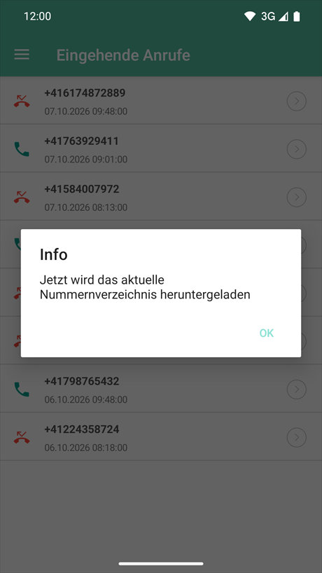 Hinweis auf den Download der Nummern