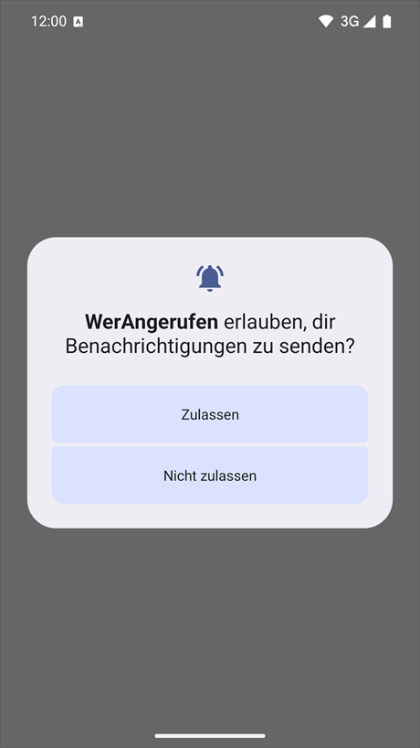 Anfrage nach Anzeige von Benachrichtigungen
