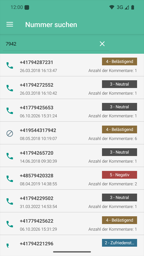 Suche nach einer Telefonnummer